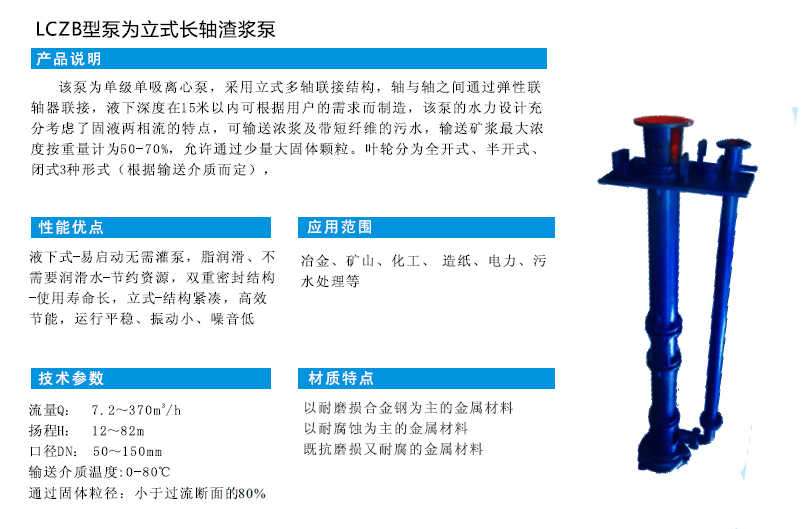 LCZB系列立式長軸渣漿泵